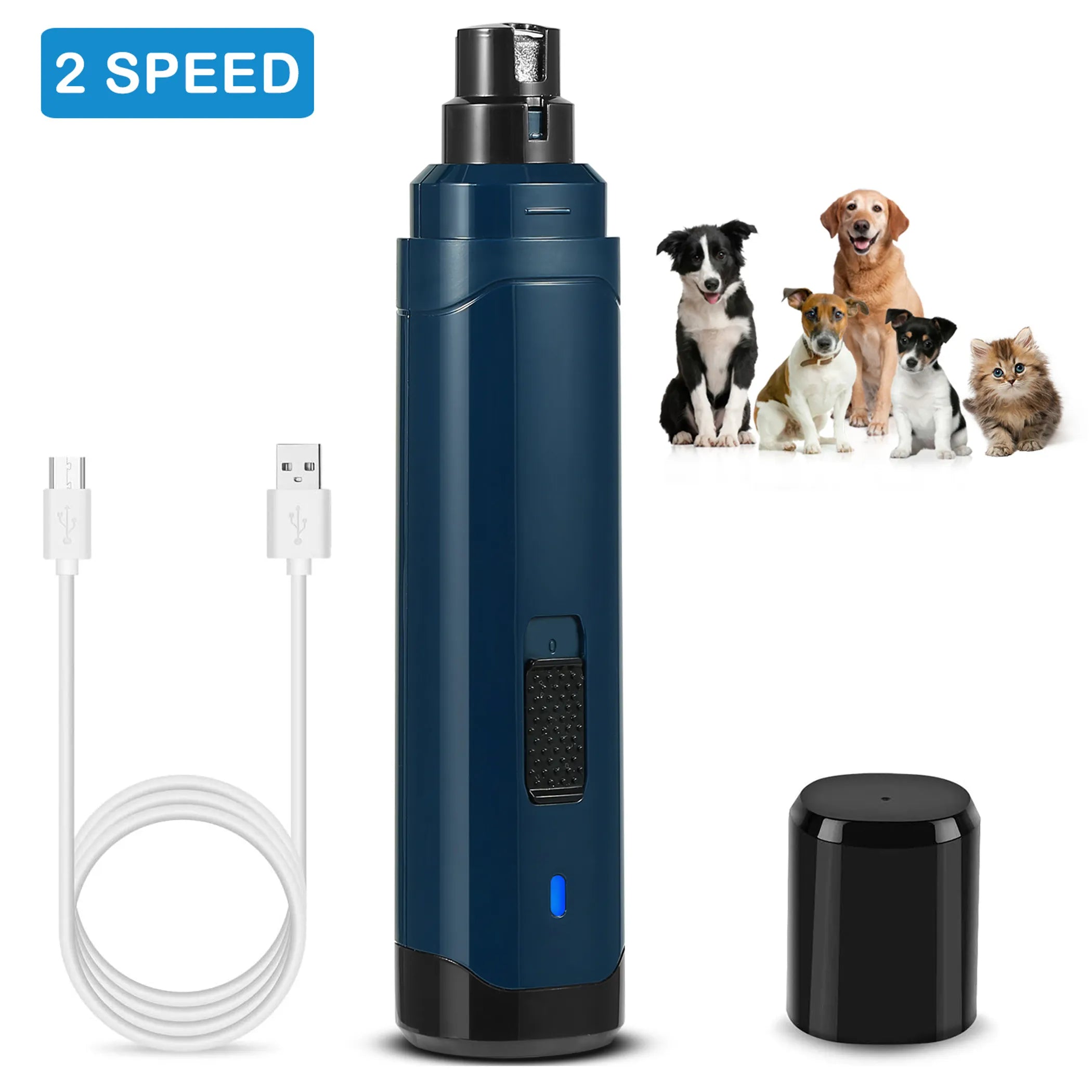 Professional Pet Nail Grinder | Whisper-Quiet, 2-Speed, Cordless & Rechargeable