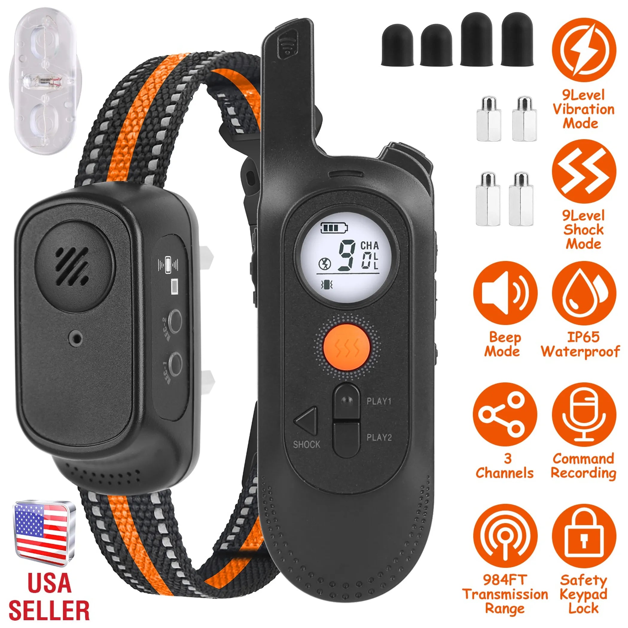 Rechargeable Dog Training Collar with Remote | Beep, Vibration & Adjustable Shock